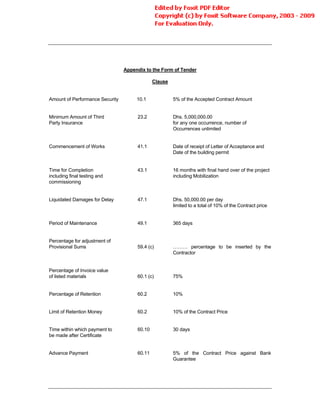 Conditions Of Contract