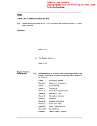 Conditions Of Contract