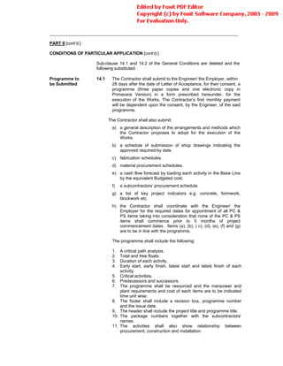 Conditions Of Contract