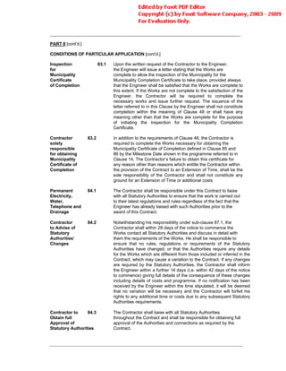 Conditions Of Contract