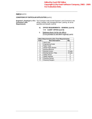 Conditions Of Contract