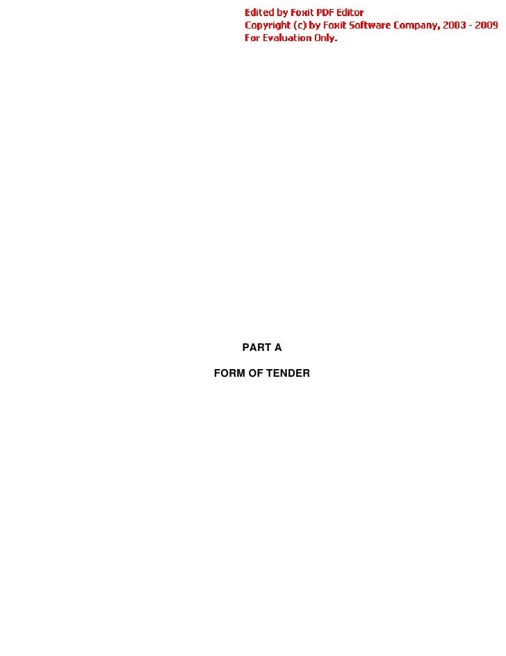 Appendix to form of tender Appendix to form of tender