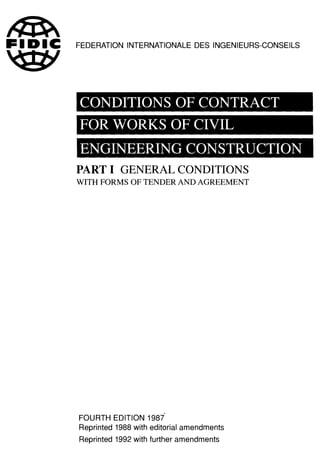 CONDITIONS OF CONTRACT FOR WORKS OF CIVIL ENGINEERING CONSTRUCTION | PDF