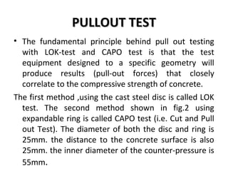 Lok Testing Condition survey and non destructive evalution of concrete | PPT