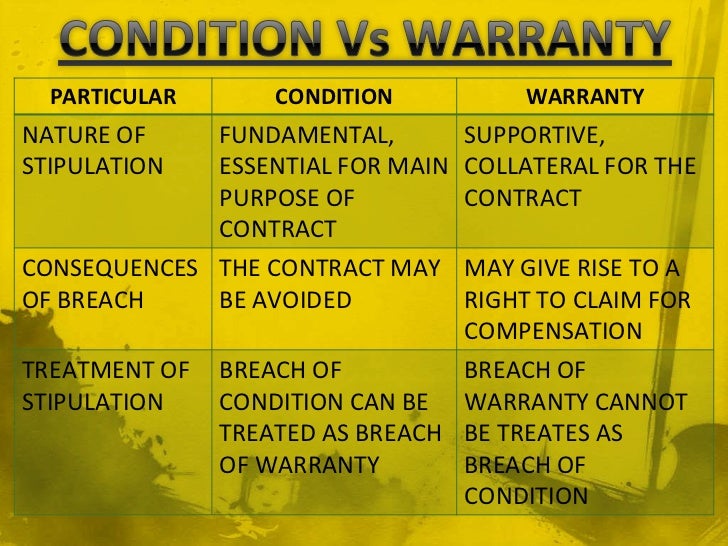 Conditions &warranties