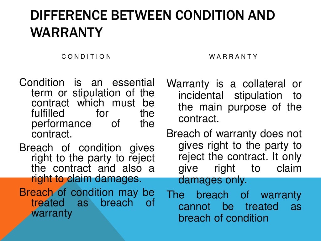 Condition & warranty