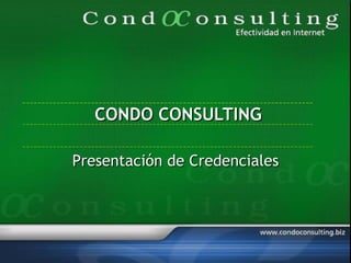 CONDO CONSULTING Presentación de Credenciales 