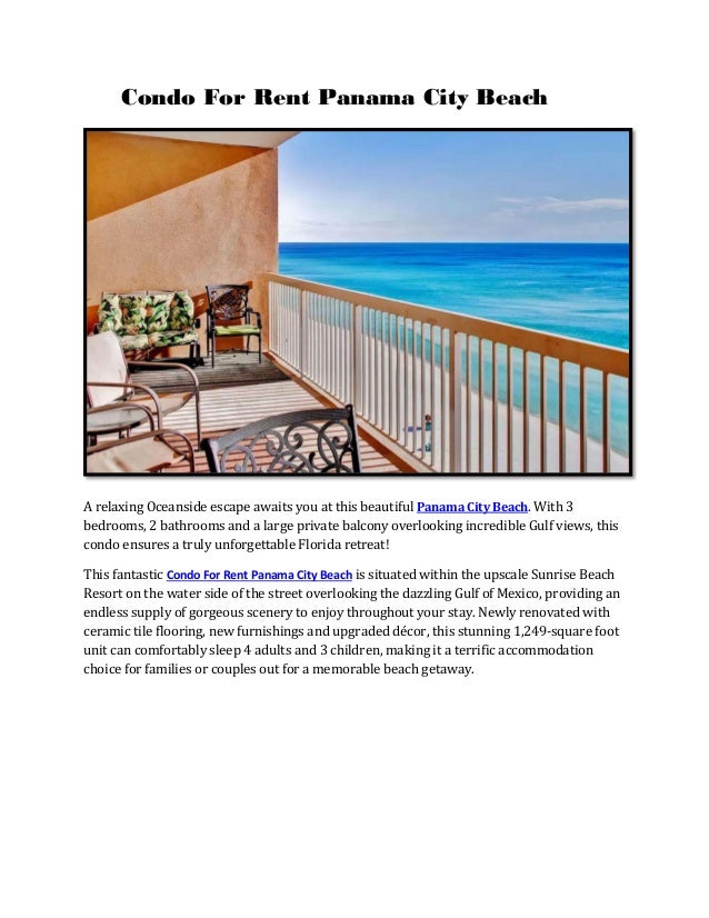 Condo For Rent Panama City Beach