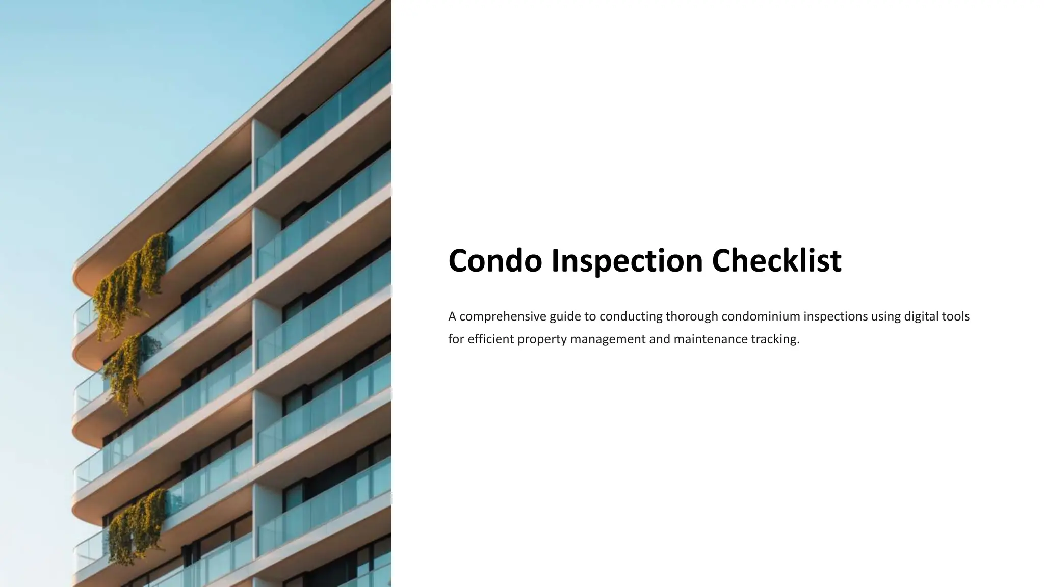 Condo Inspection Checklist with eAuditor Audits & Inspections | PDF - Luxury Condominium Inspection Checklist