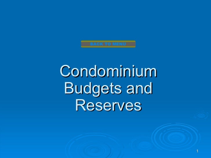 condominium budgets and reserves condo budget template
