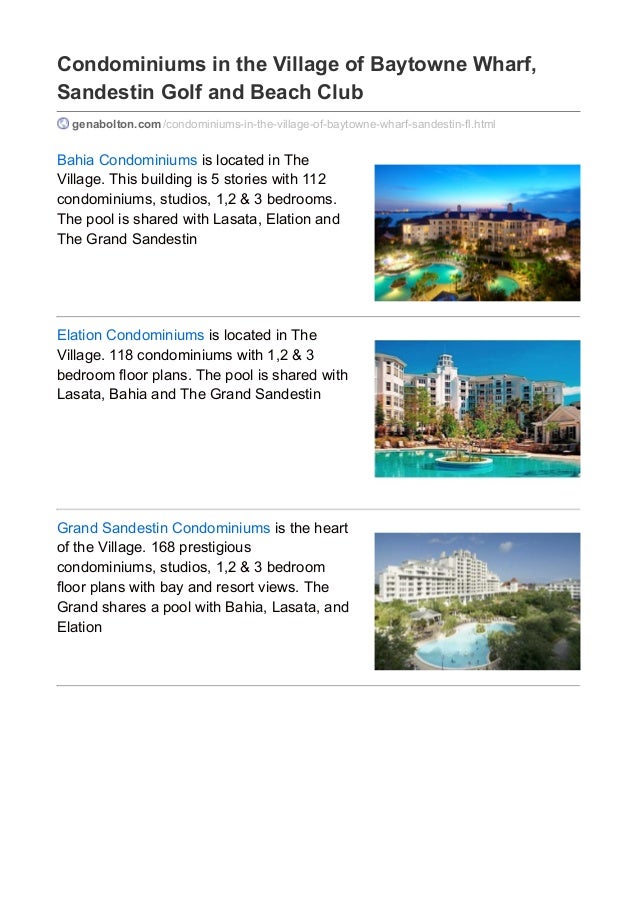 condos in the village of baytowne wharf sandestin golf and beach club 1 638