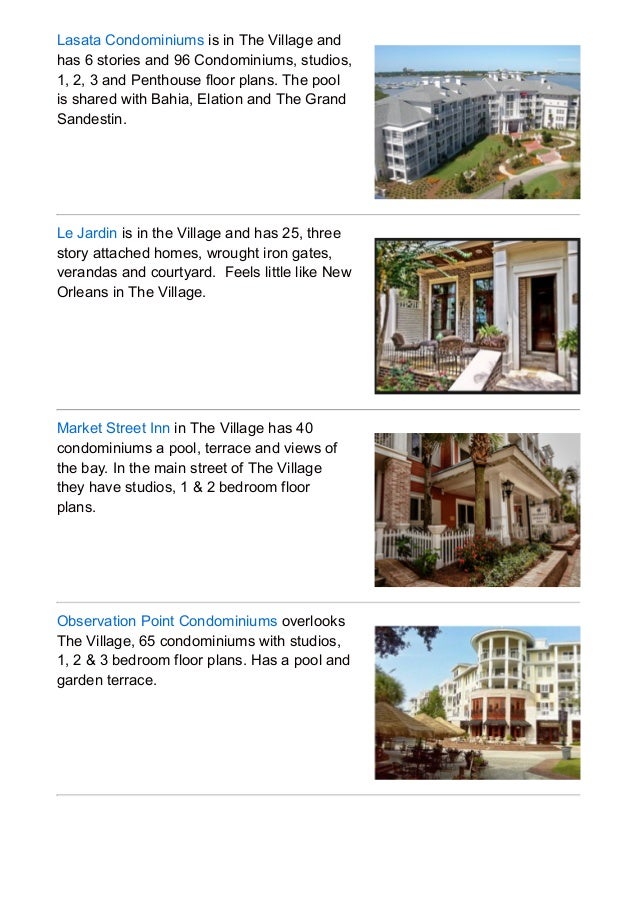 Condos in The Village of Baytowne Wharf Sandestin Golf and Beach Club