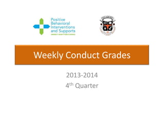 Weekly Conduct Grades
2013-2014
4th Quarter
 