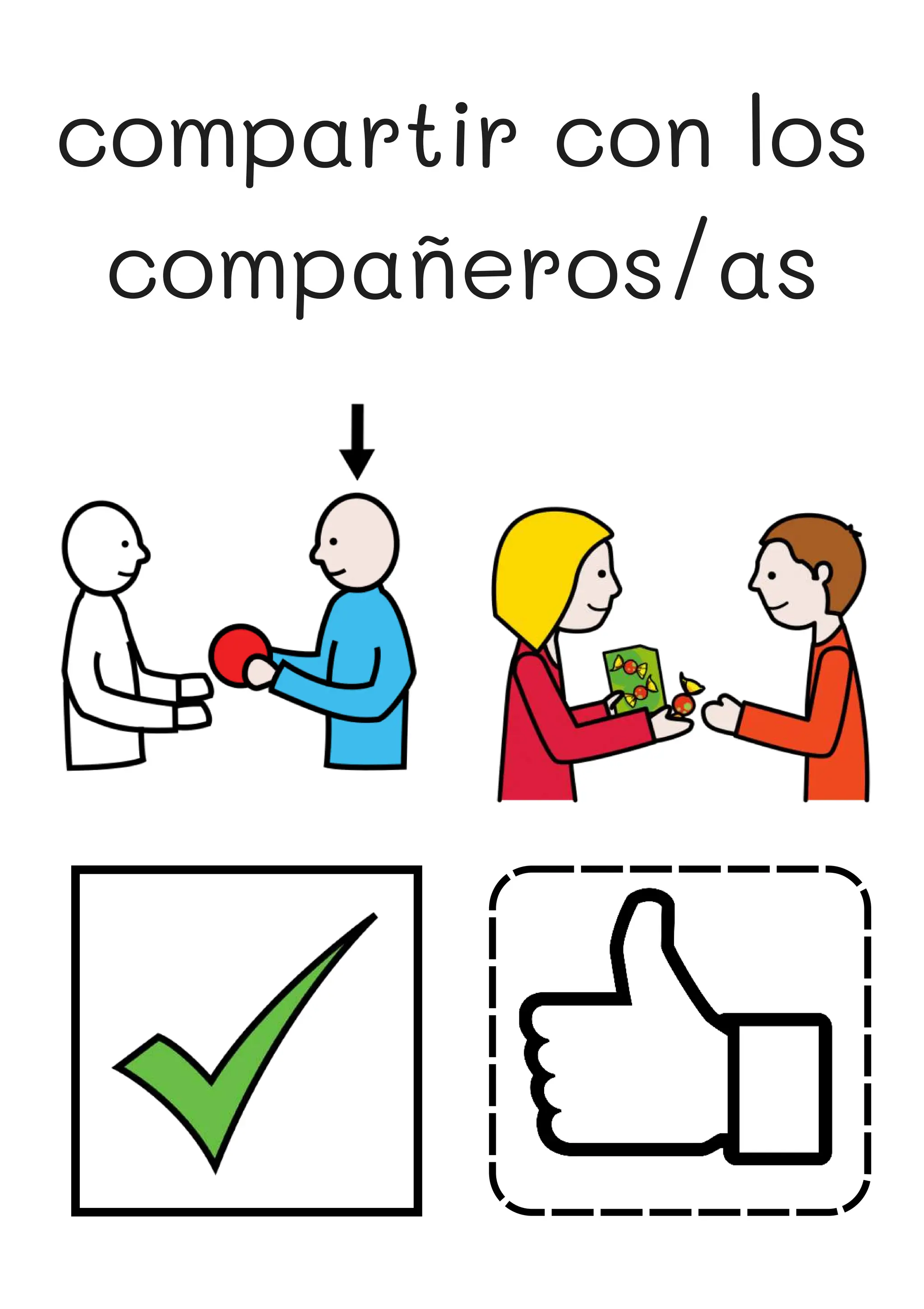 compartir con los
compañeros/as
 