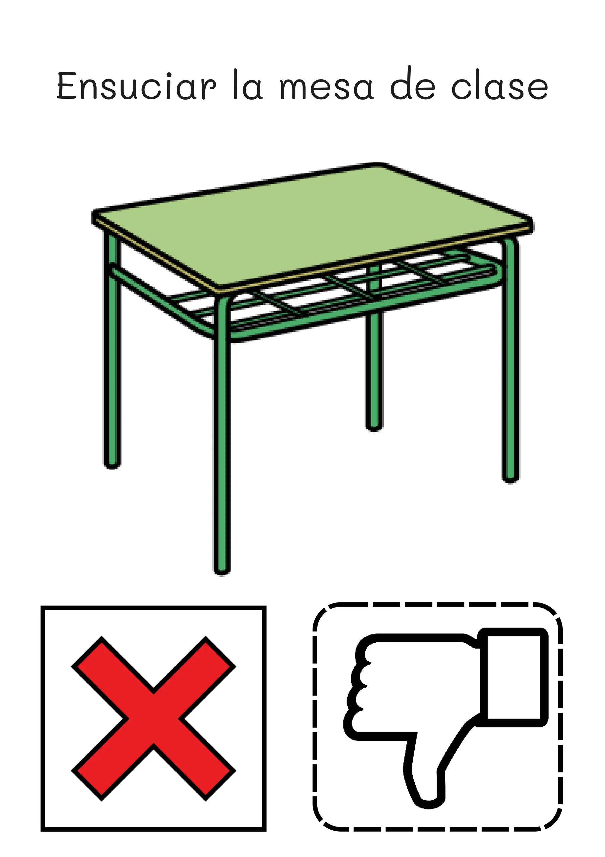Ensuciar la mesa de clase
 