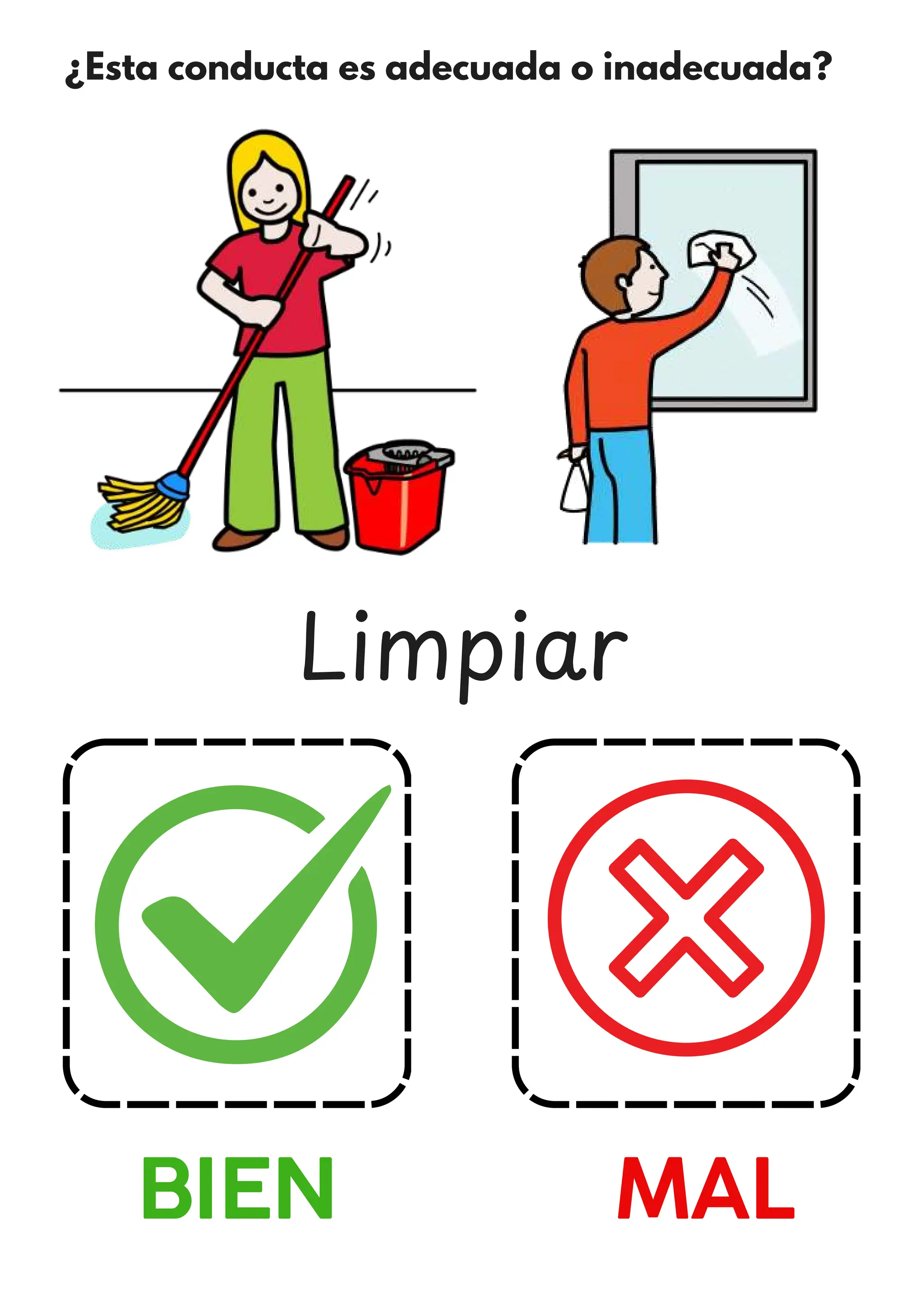 ¿Esta conducta es adecuada o inadecuada?
BIEN MAL
Limpiar
 