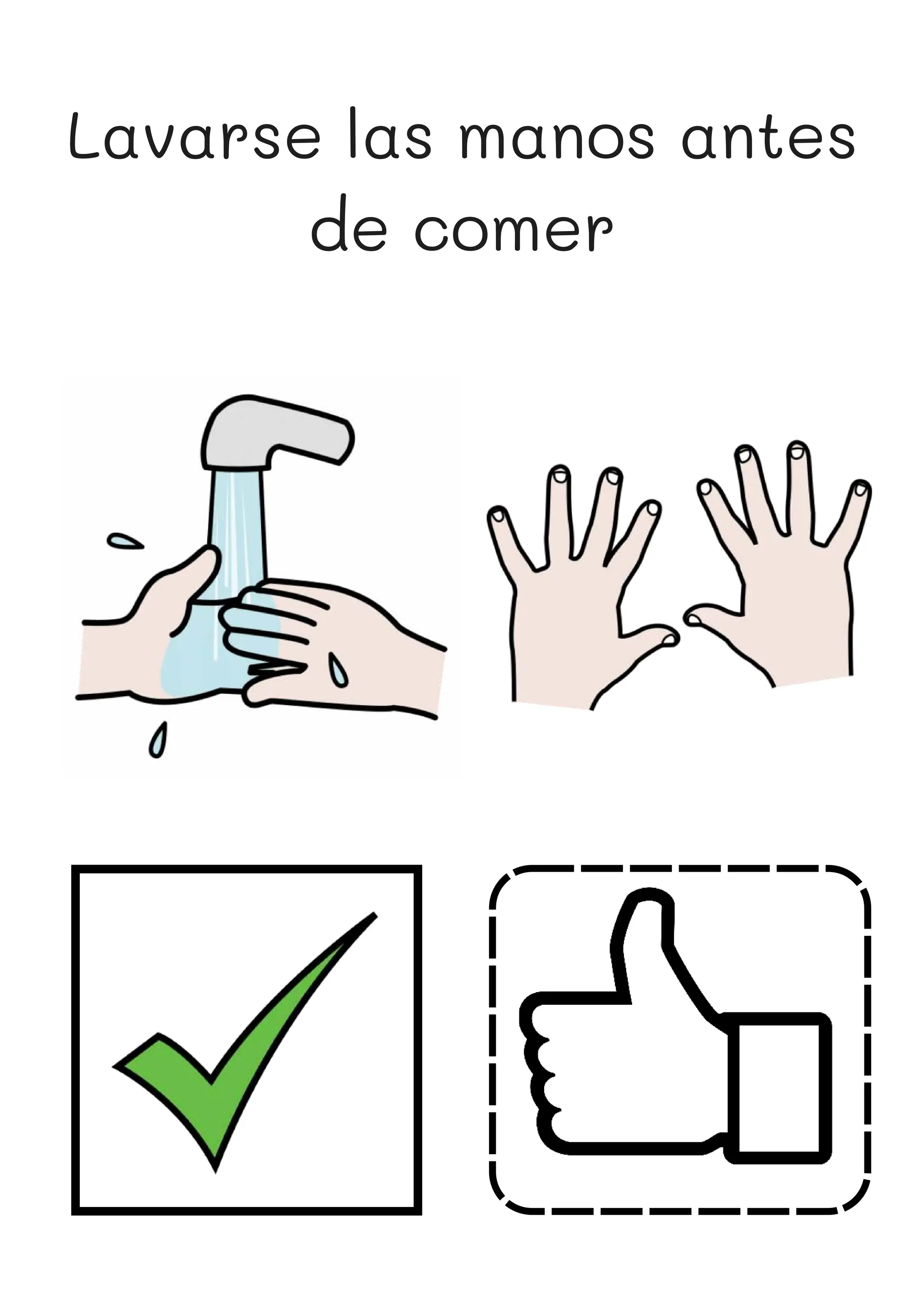 Lavarse las manos antes
de comer
 