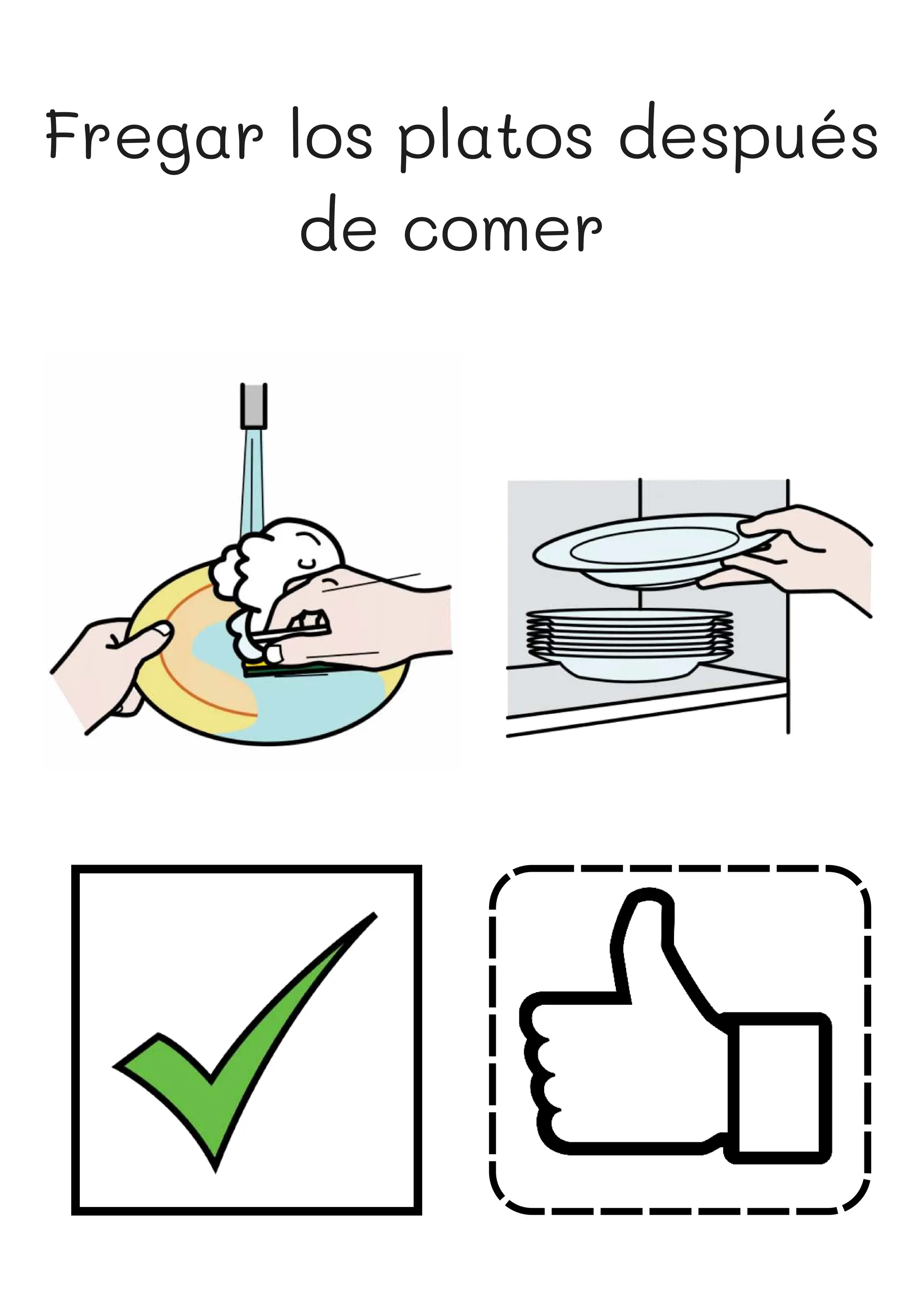 Fregar los platos después
de comer
 