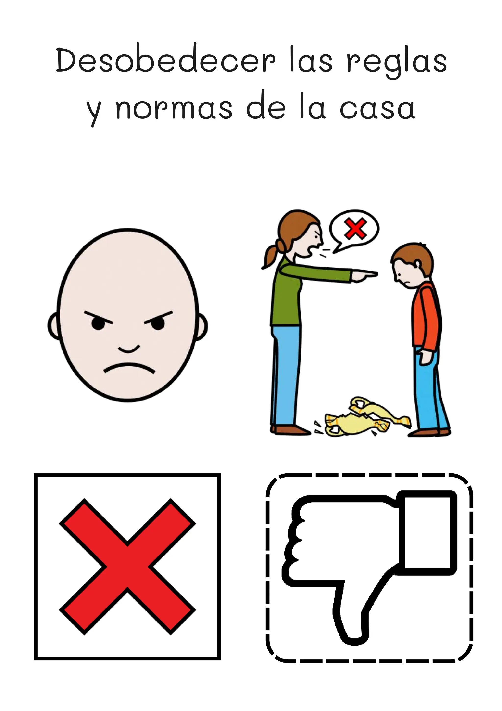 Desobedecer las reglas
y normas de la casa
 