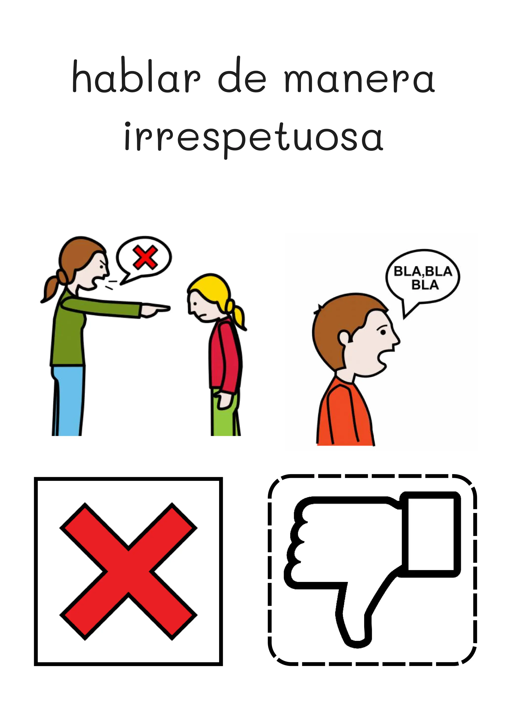 hablar de manera
irrespetuosa
 