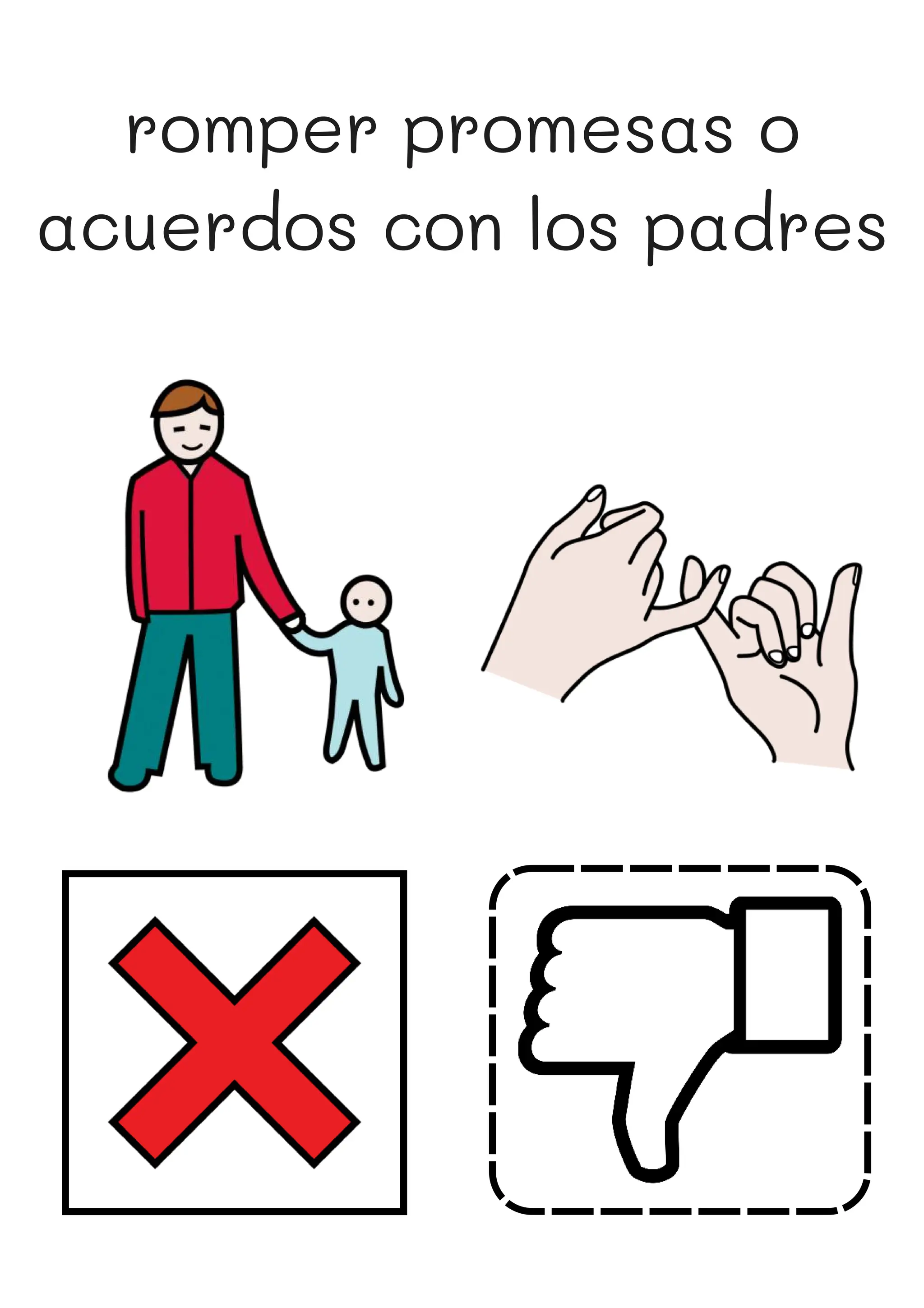 romper promesas o
acuerdos con los padres
 