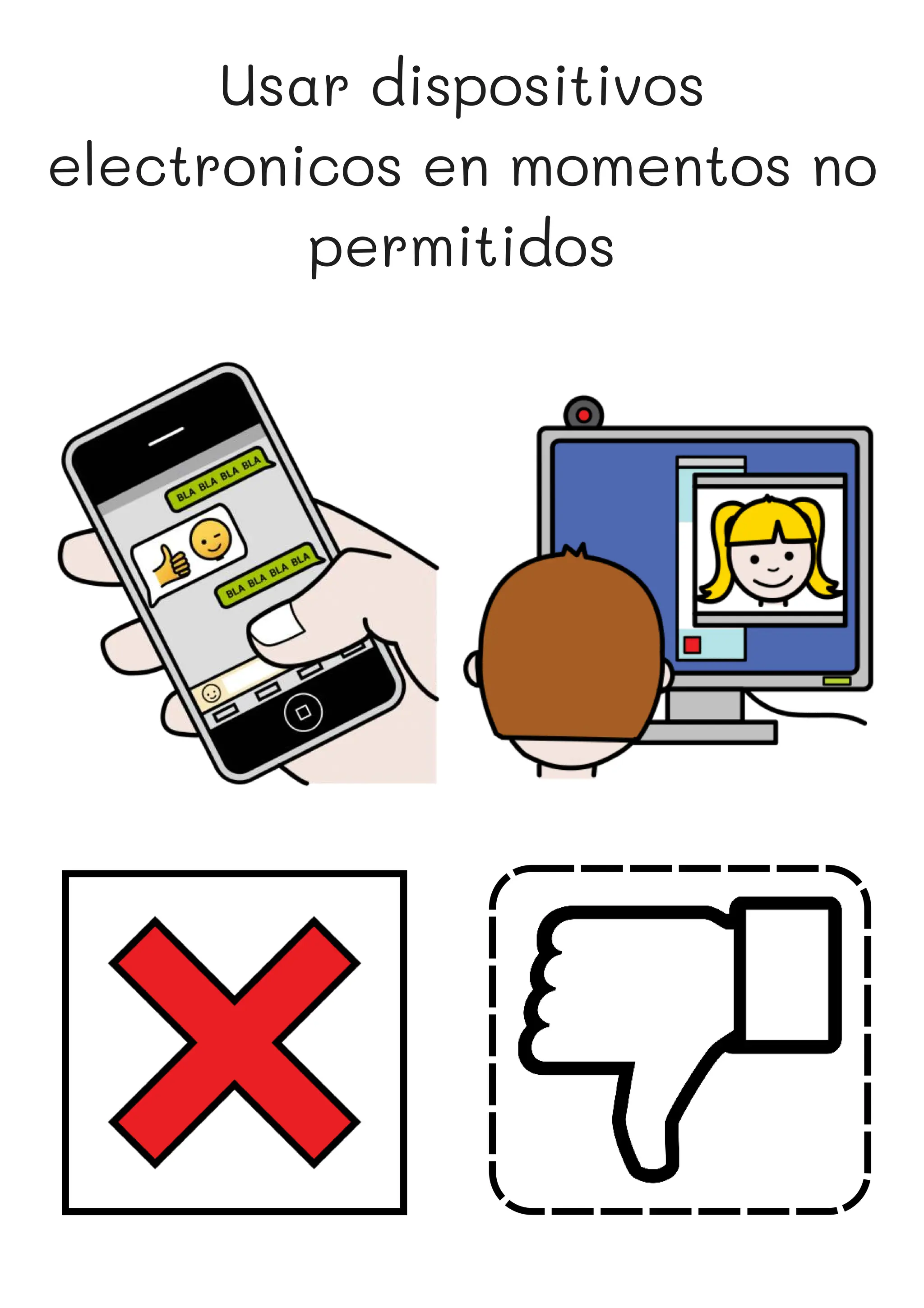 Usar dispositivos
electronicos en momentos no
permitidos
 