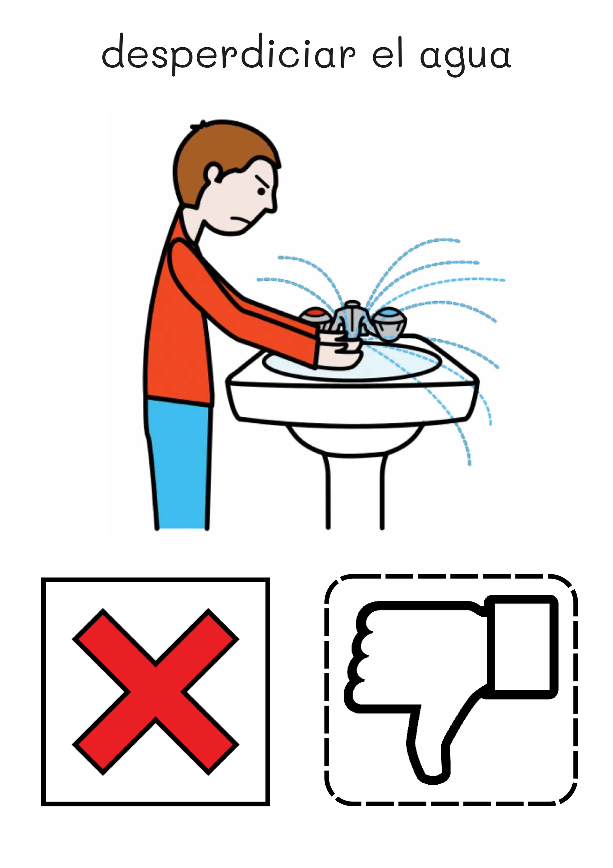 desperdiciar el agua
 