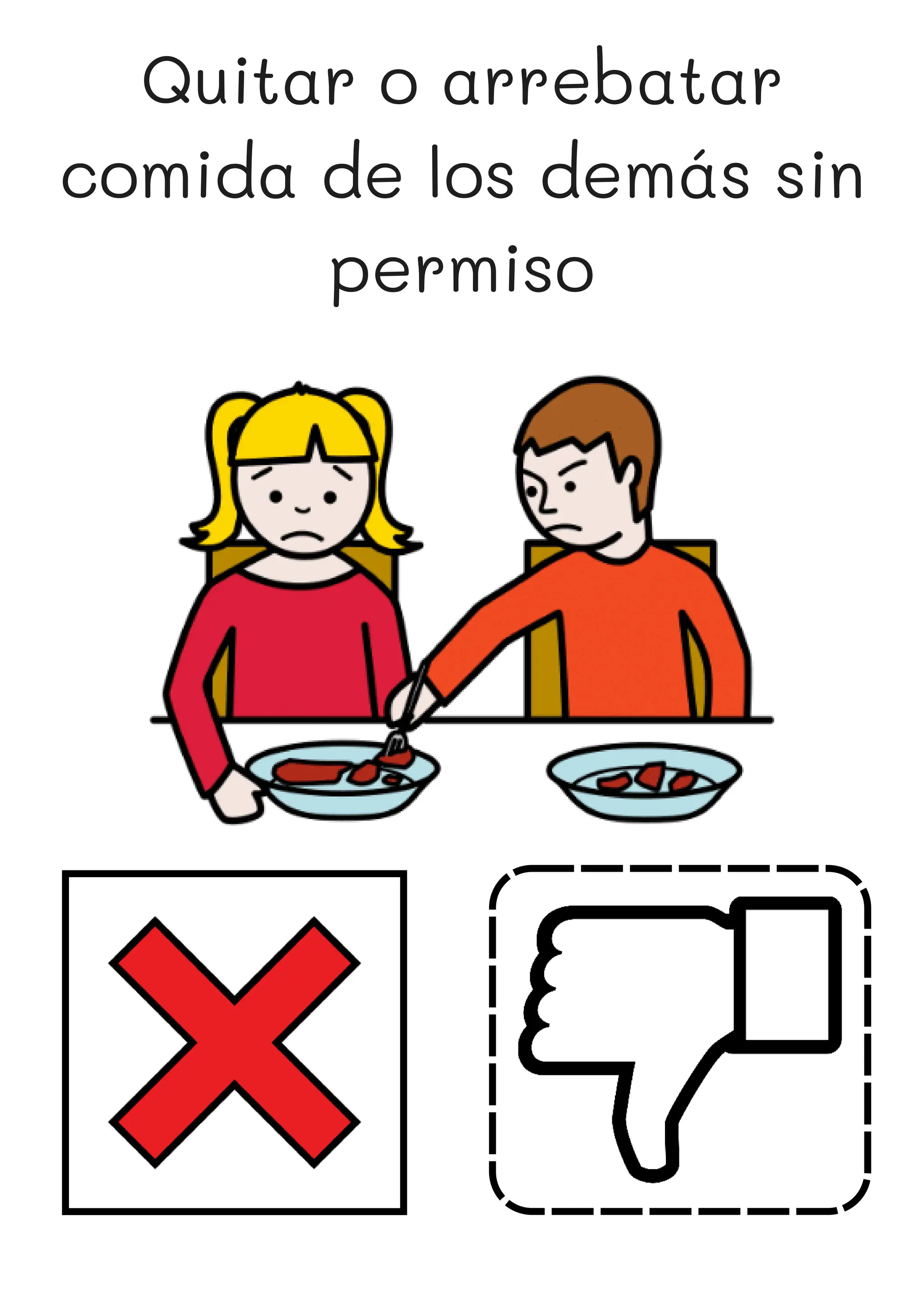 Quitar o arrebatar
comida de los demás sin
permiso
 