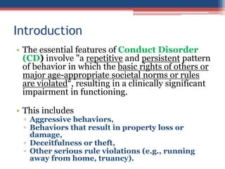 Disorder Cd Conduct disorder | PDF