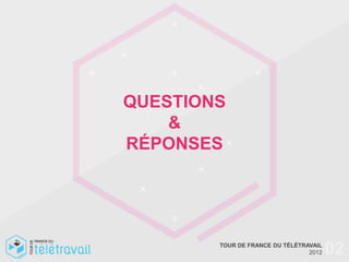 QUESTIONS
    &
RÉPONSES




        TOUR DE FRANCE DU TÉLÉTRAVAIL
                                 2012   02
 