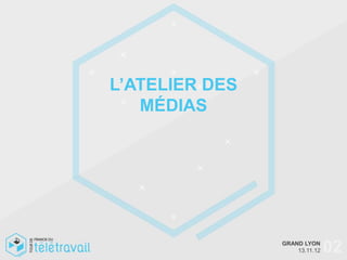 L’ATELIER DES
   MÉDIAS




                GRAND LYON
                    13.11.12   02
 