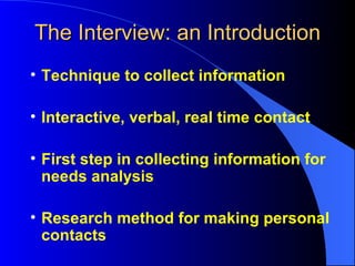 Conducting an Interview - Part 1 | PPT
