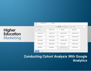 Conducting Cohort Analysis With Google Analytics
Slide 1
Conducting Cohort Analysis With Google
Analytics
 