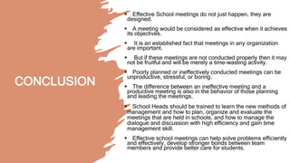 Conducting Effective School Meetings - Najma Kazi | PPTX