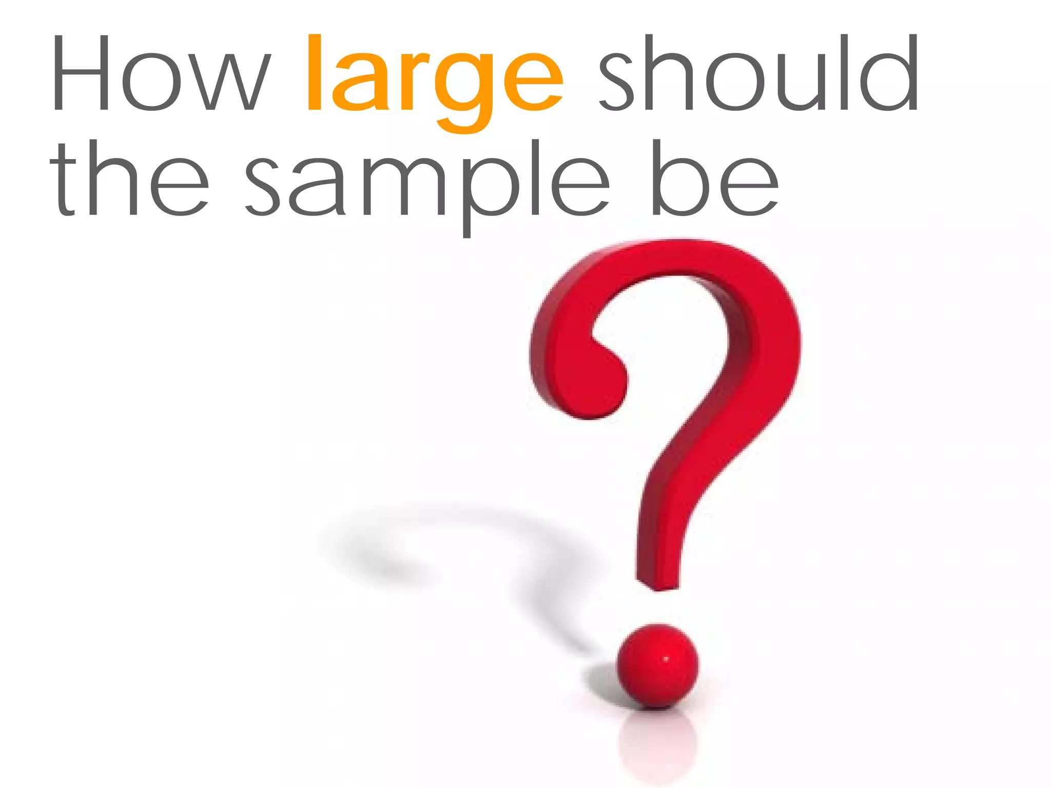 How large should
the sample be
 