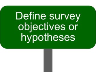 Define survey
objectives or
 hypotheses
 