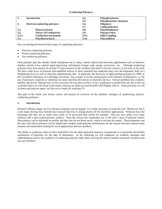 Conducting polymers | PDF