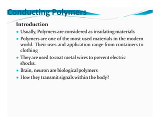 Conducting polymers Slide 2