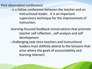 Conducting post observation conferences | PPT