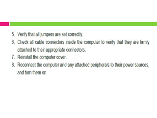 Conducting test on the installed computer system | PPTX