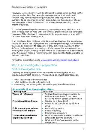 Guide for Workplace iInvestigations | PDF