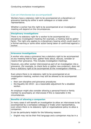 Guide for Workplace iInvestigations | PDF