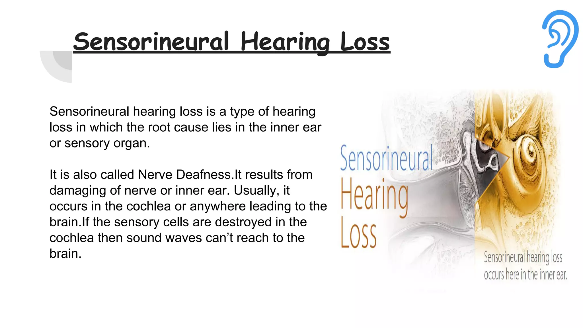 Conductive vs sensorineural hearing loss | PDF
