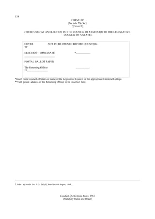 Conduct of election rules 1961 | PDF