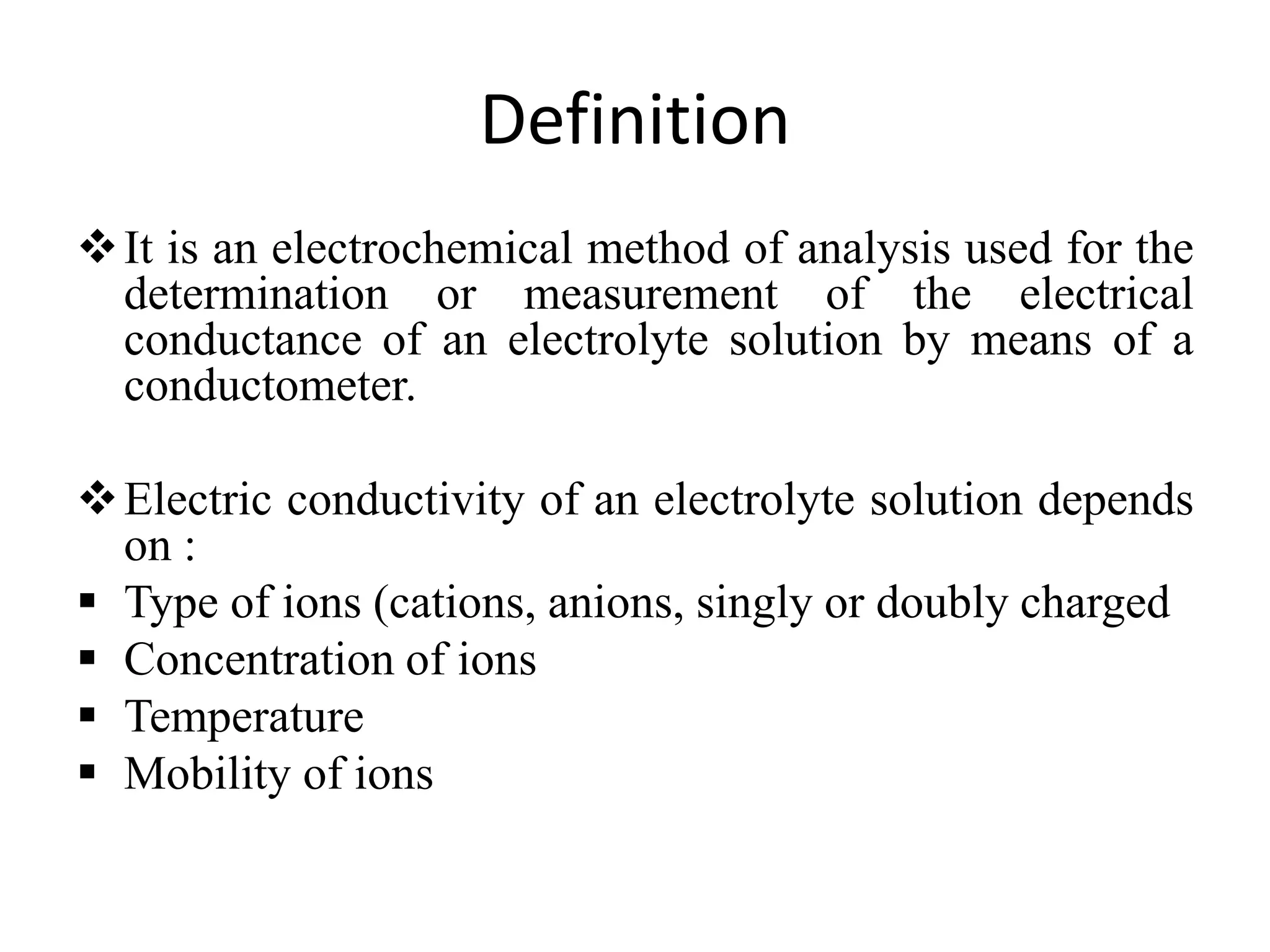 Conductometry (Pharmaceutical analysis) | PPTX