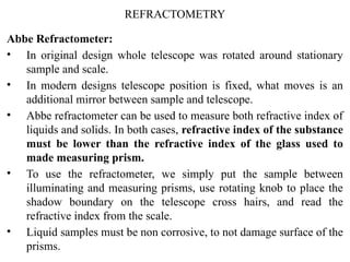 Conductometry, Nephelometry & Turbidimetry, Refractometry.pptx