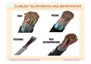 HM
CLABLES TELOFONICOS MAS IMPORTANTES
CARACTERISTICAS DE LOS CONDUCTORES ELECTRICOS INSTALACIONES ELECTRICAS I
 