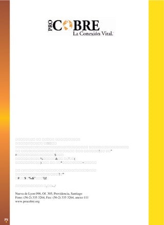 Manual Técnico elaborado para
PROCOBRE - CHILE por
PRIEN - Programa de Investigaciones en Energía,
Facultad de Ciencias Físicas y Matemáticas.
Universidad de Chile
Ingeniero Jorge Araya Díaz
Ingeniero francisco Sandoval Ortega
Registro de Propiedad Intelectual
Inscripción N° 127.374
ISBN: 956-7776-08-3
Primera Edición 2001
Nueva de Lyon 096, Of. 305, Providencia, Santiago
Fono: (56-2) 335 3264, Fax: (56-2) 335 3264, anexo 111
www.procobre.org

PN

 
