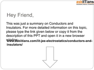 Conductors and Insulators | Physics | PPTX