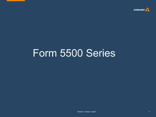 Research. Analysis. Insight.Research. Analysis. Insight. 3
Form 5500 Series
 